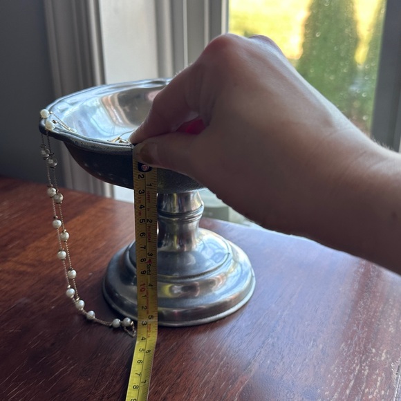 Cottagecore Vintage/Antique Pewter Pedestal Dish/Tray - Picture 8 of 8